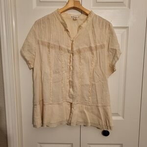 Vintage Old Navy Cream Button-Up Blouse